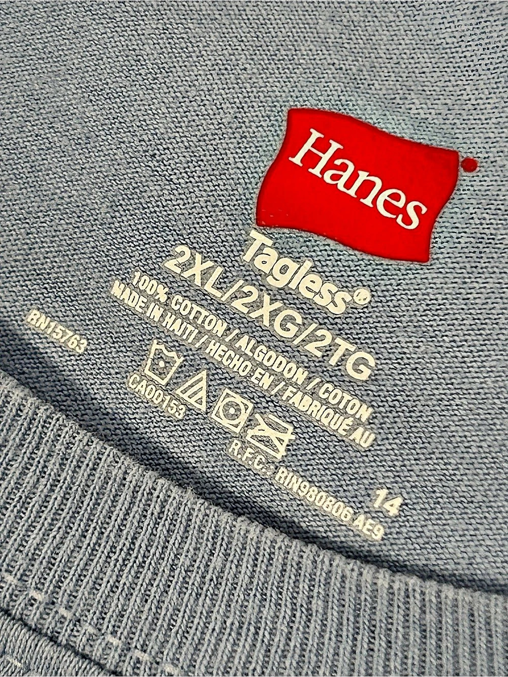 Hanes Illinois The S Is Silent Tupid Graphic Tee Light Blue Unisex 2XL Humor - Picture 4 of 5